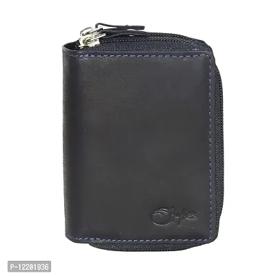 STYLE SHOES Pure Leather Navy blue Women Multi Purpose Card Holder Wallet for Women,Girls,Men & Boys-thumb0