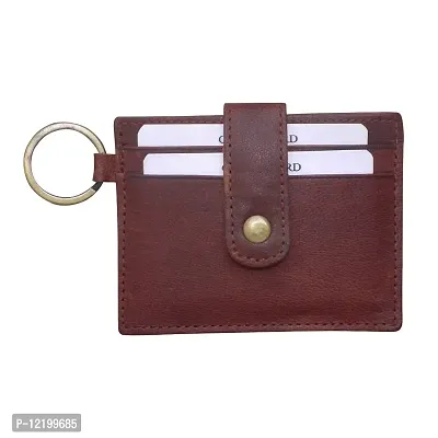 STYLE SHOES Brown Genuine Leather 4 Card Slots Card Holder Wallet for Men & Women-thumb0