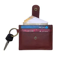 Style Shoes Brown Smart and Stylish Leather Card Holder-thumb4