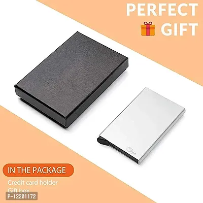 STYLE SHOES 6 Slots RFID Blocking Silver Metal Credit Card Holder Wallet for Men & Boys-thumb5