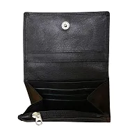 STYLE SHOES Black Genuine Leather 8 Card Slots Card Holder Wallet for Men & Women-thumb2