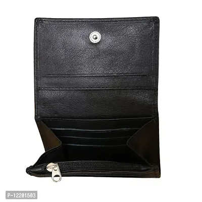 STYLE SHOES Black Genuine Leather 8 Card Slots Card Holder Wallet for Men & Women-thumb3