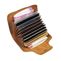 STYLE SHOES?Tan Leather Credit/Debit Card Holder Money Wallet Zipper Purse for Men & Women(10 Card Slot)-thumb1