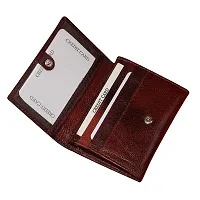 STYLE SHOES Brown Genuine Leather 8-12 Card Slots Card Holder Wallet for Men & Women-thumb3