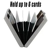 STYLE SHOES 6 Slots Steel RFID Blocking White Metal Credit Card Holder Wallet for Men & Boys-thumb3