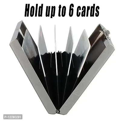 STYLE SHOES 6 Slots Steel RFID Blocking White Metal Credit Card Holder Wallet for Men & Boys-thumb4