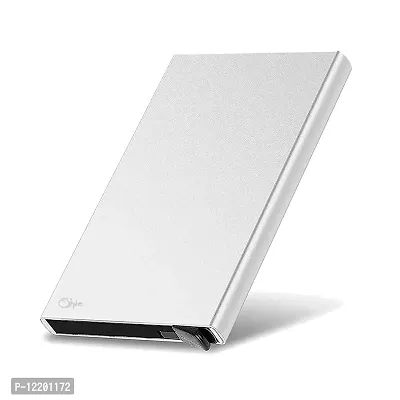 STYLE SHOES 6 Slots RFID Blocking Silver Metal Credit Card Holder Wallet for Men & Boys-thumb0