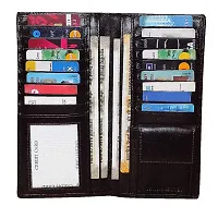 STYLE SHOES Black Genuine Leather 10-15 Card Slots Card Holder Wallet for Men-thumb1