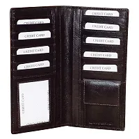 STYLE SHOES Black Genuine Leather 10-15 Card Slots Card Holder Wallet for Men-thumb4