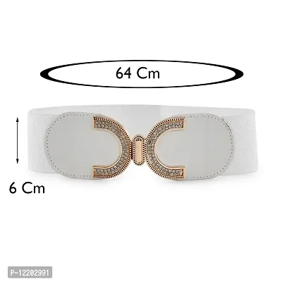 Women's Elastic & PU leather Belt(LBE8011IW)-thumb2