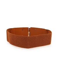 RAI SAHAB Womens Brown PU Leather Elastic Waist Belt6-thumb1