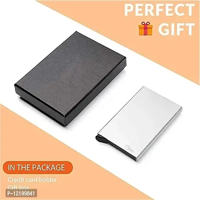 STYLE SHOES Silver Metal RFID Blocking Credit Card Holder-thumb2