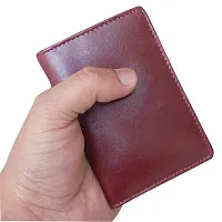 STYLE SHOES Leather Maroon Card Wallet, Visiting , Credit Card Holder, Pan Card/ID Card Holder for Men and Women-thumb3