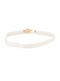 RAI SAHAB Womens White PU Leather Elastic Waist Belt10-thumb1