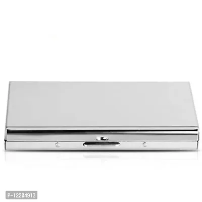 STYLE SHOES 6 Slots Steel RFID Blocking Silver Metal Credit Card Holder Wallet for Men & Boys