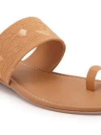 Women's Beige Stylish & Comfortable Fashion Flatl Sandals-thumb2