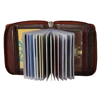 STYLE SHOES Genuine Leather Brown Card Holder||Debit/Credit /ATM Card Holder for Men and Women 15 Card Holder-thumb4