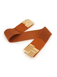 RAI SAHAB Womens Brown PU Leather Elastic Waist Belt6-thumb3