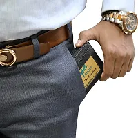 STYLE SHOES 10 Slot Genuine Leather Zipper Credit Card Holder Wallet for Men  Women (Horizontal Black)-thumb4