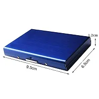 STYLE SHOES 6 Slots Steel RFID Blocking Blue Metal Credit Card Holder Wallet for Men & Boys-thumb4