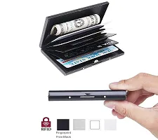 STYLE SHOES 6 Slots Steel RFID Blocking Metal Credit Card Holder Wallet for Men & Boys (9.5cm x 6.7cm x 1.5cm ,Black)-thumb4