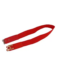 STYLE SHOES Red Elastic Fabric Waist Belt for Women Dresses Round Shaped Design Stretchy Ladies Belt for Saree Girls Jeans - Free Size?(LBE8021IC16)-thumb3