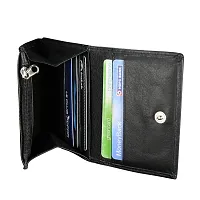 STYLE SHOES Black Genuine Leather 8 Card Slots Card Holder Wallet for Men & Women-thumb4