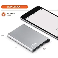 STYLE SHOES 6 Slots RFID Blocking Silver Metal Credit Card Holder Wallet for Men & Boys-thumb2