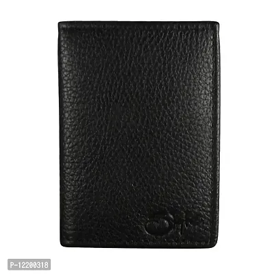 STYLE SHOES Black Genuine Leather 10-15 Card Slots Card Holder Wallet for Men & Women-thumb0
