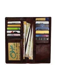 STYLE SHOES Black Genuine Leather 10-15 Card Slots Card Holder Wallet for Men-thumb1