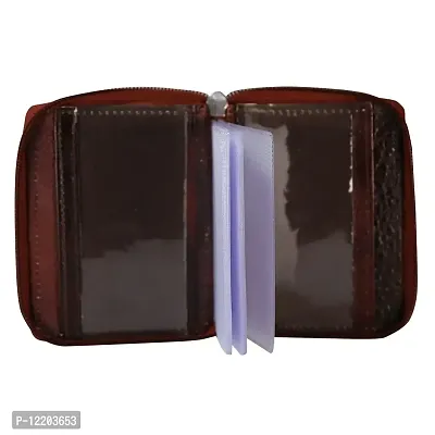 STYLE SHOES Genuine Leather Brown Card Holder||Debit/Credit /ATM Card Holder for Men and Women 15 Card Holder-thumb3