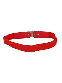 STYLE SHOES Red Women Wide Elastic Belt For Dress Ladies Stretchy Belt Interlocking Buckle(8021IC)-thumb1