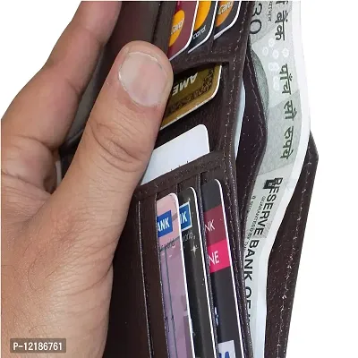 Style98 Style Shoes Leather ATM Credit Card Holder Cum Pocket Money Wallet for Boys, Girls, Men  Women (Brown PDM) (9164IB)-thumb4