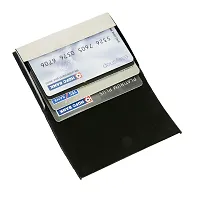 STYLE SHOES Polyurethane Unisex Card Wallet(black)-thumb1