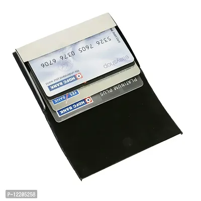 STYLE SHOES Polyurethane Unisex Card Wallet(black)-thumb2