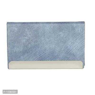 STYLE SHOES Polyurethane Unisex Card Wallet(sky blue)-thumb0