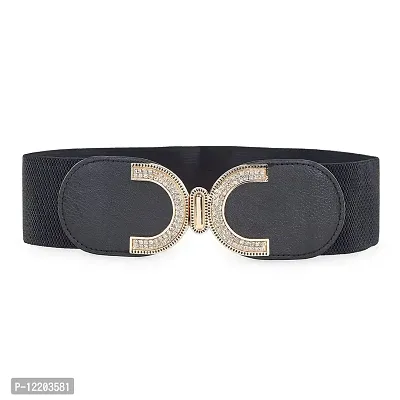 Women's Elastic & PU leather Belt(LBE8010IA)-thumb2