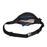 Stylish Real Leather Blue Waist Bag Elegant Style Travel Pouch Passport Holder with Adjustable Strap-thumb1