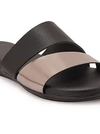 STYLE SHOES Women's Black Stylish & Comfortable Flatl Sandals-thumb1