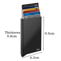 STYLE SHOES 6 Slots RFID Blocking Black Metal Credit Card Holder Wallet for Men & Boys-thumb2