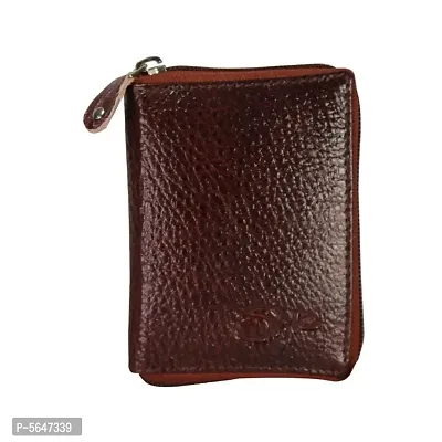 Men  Women Brown Genuine Leather Card Holder  (13 Card Slots)-thumb0