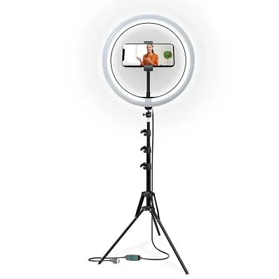 dimmable ring light with tripod