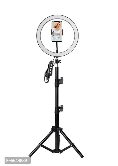 Selfie Ring Light, Upgraded Ring Light with Remote and Cell Phone Holder Stand for Live Stream/Makeup, LED Camera Light 3 Light Modes 10-Level Brightness 360&deg; Rotating for iPhone and Android-thumb0