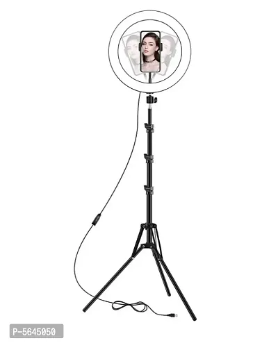 Webilla Selfie Ring Light Tripod Kit, Phone Holder, Aluminum Stand Extends to , USB Powered, Compatible with iPhone  Android, 3 Color Modes, Video, Photos, Makeup, TikTok-thumb0