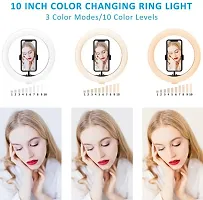 Webilla 10 Inch Ring Light with Tripod Stand  Phone Holder, Dimmable LED Selfie Light for Live Stream Video/YouTube Video/Makeup, Ring Light with Stand Compatible with Android Mobile Phones-thumb2