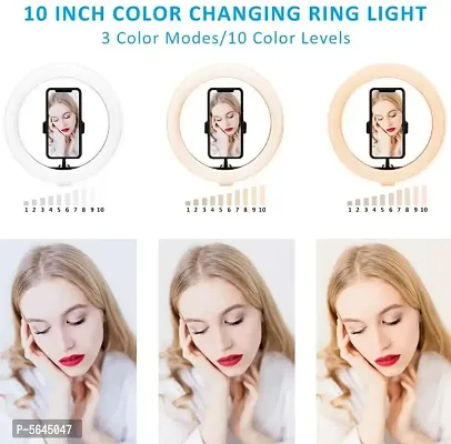 Webilla 10 Inch Ring Light with Tripod Stand  Phone Holder, Dimmable LED Selfie Light for Live Stream Video/YouTube Video/Makeup, Ring Light with Stand Compatible with Android Mobile Phones-thumb3