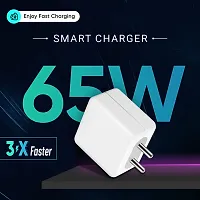 Webilla 65W SUPER VOOC/FLASH/WRAP/DART FAST CHARGE FOR OnePlus 10T Charger with Detachable Cablenbsp;nbsp;(White, Cable Included)-thumb1