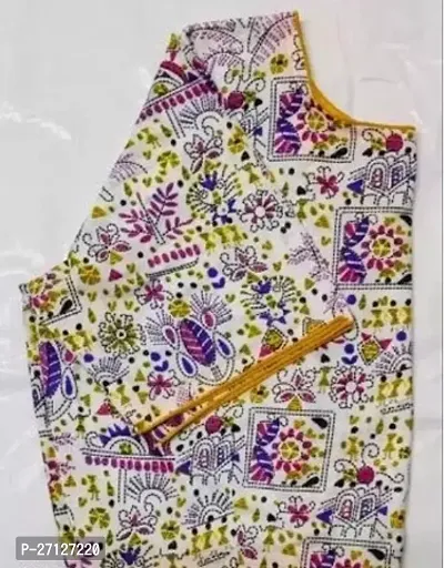 Reliable Purple Cotton Blend Printed Semi-Stitched Blouses For Women-thumb0