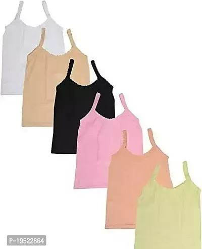 Stylish Fancy Cotton Vest For Girls Pack Of 6-thumb0