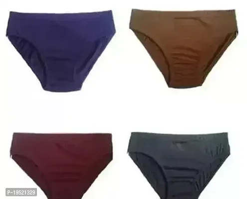 Stylish Multicoloured Cotton Briefs For Women Pack Of 4